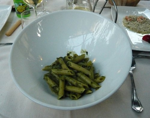 Penne mit Pesto, das ist Pasta
